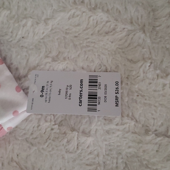 NWT 0-9 Months Carter bunny baby Mauve bathrobe - Picture 2 of 5